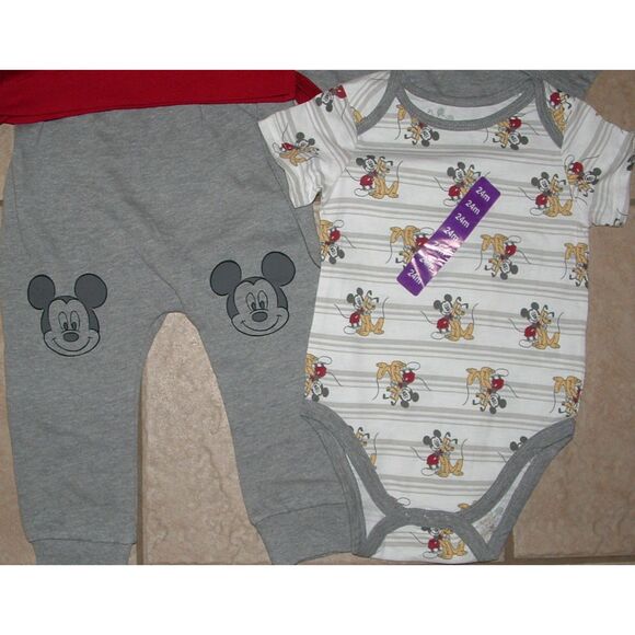 NEW NWT Boys Sz 24 Months MICKEY MOUSE Sweatpants & Shirts 4 Pc Set DISNEY BABY - Picture 3 of 7